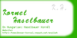 kornel haselbauer business card