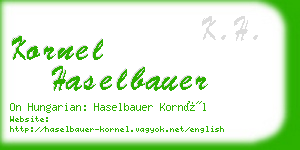 kornel haselbauer business card